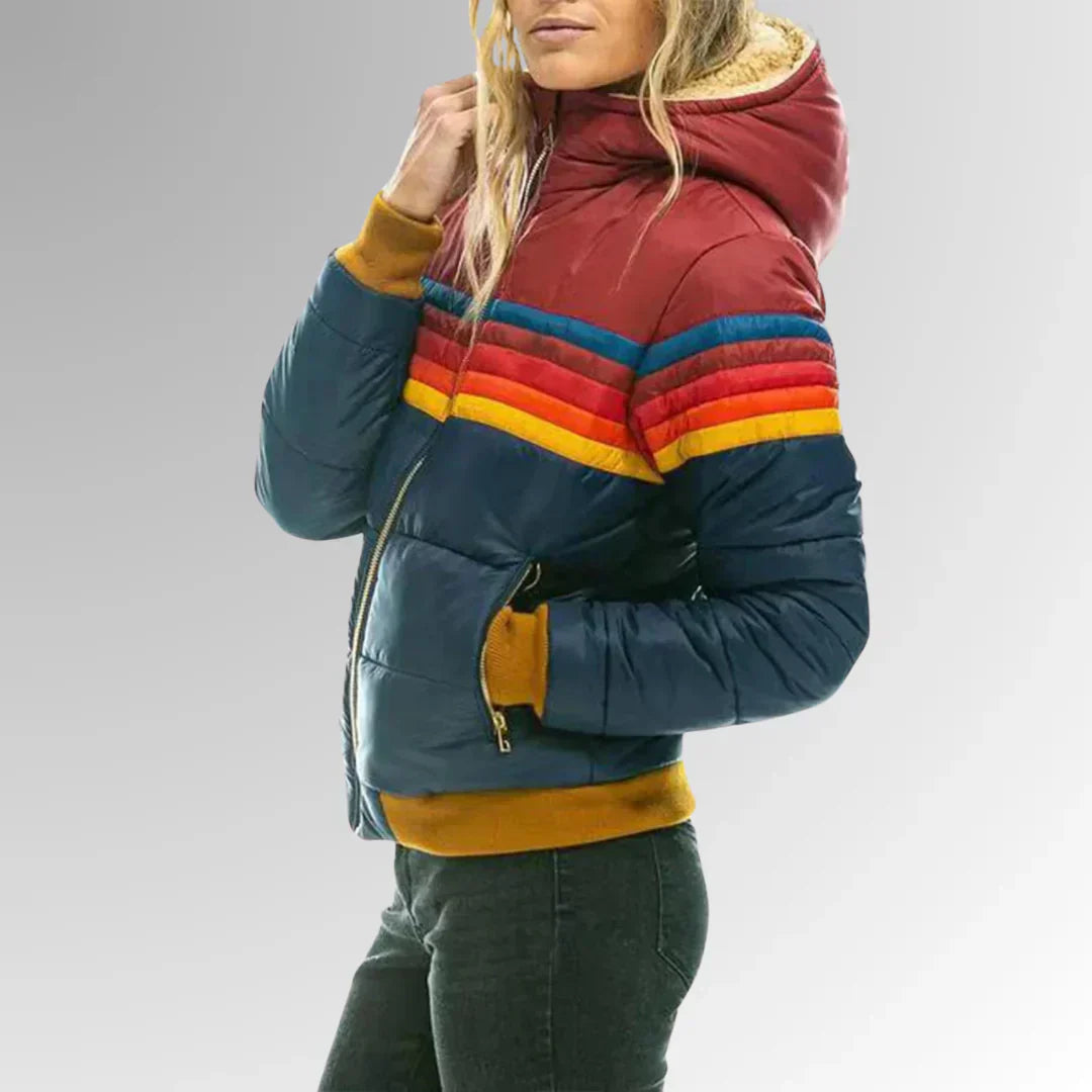 Quilted striped jacket for women | Retro chic -9