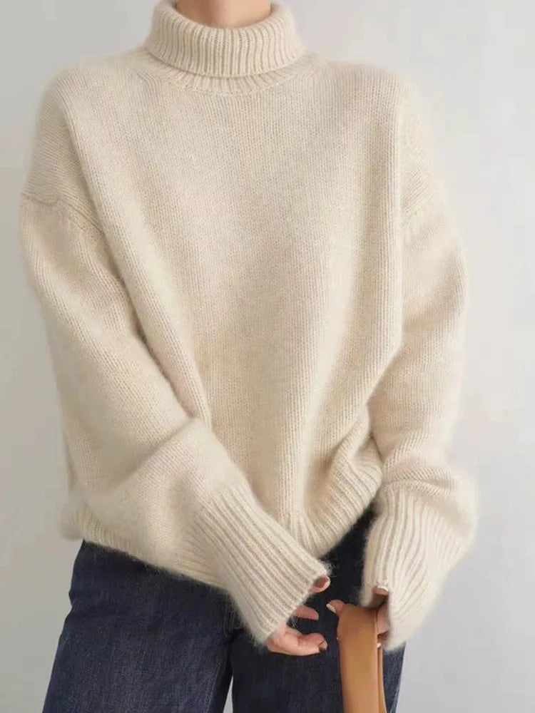 Relaxed sweater oversized fit turtleneck for women | Arden -2