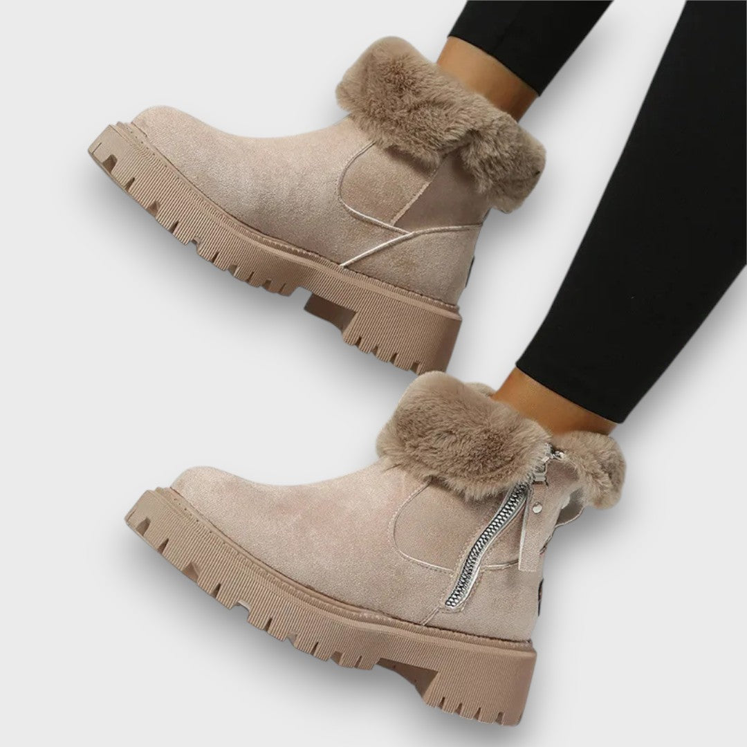 Cozy winter ankle lug sole boots for women | Arden -3