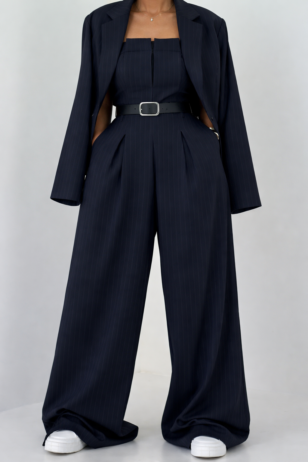 Chic bustier & jacket set jumpsuit for women | Selene -3