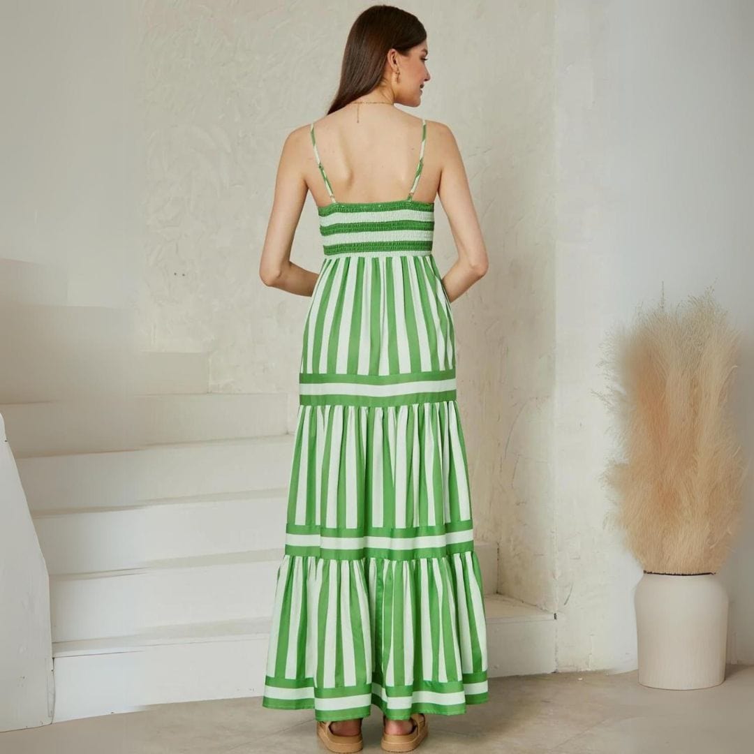 Summer stripes vibrant dress for women -5
