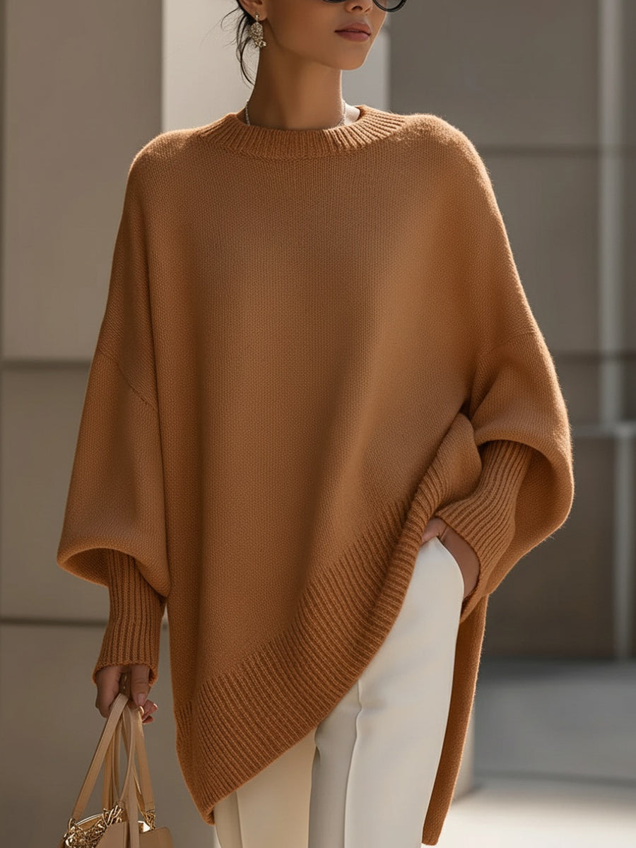 Elegant oversized flowing silhouette poncho for women | Madison -4