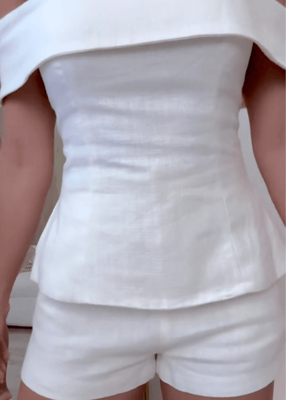 Women’s cropped button two-piece suit suit for women | Marlowe -5