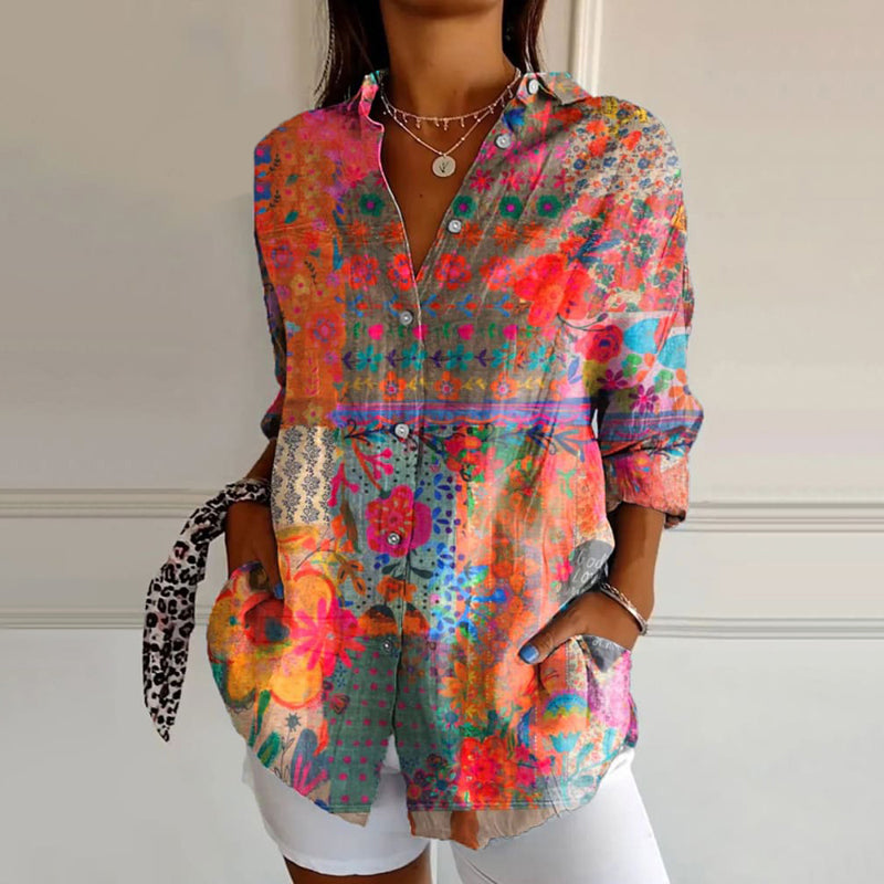 Floral abstracts blouse for women | Raya -1