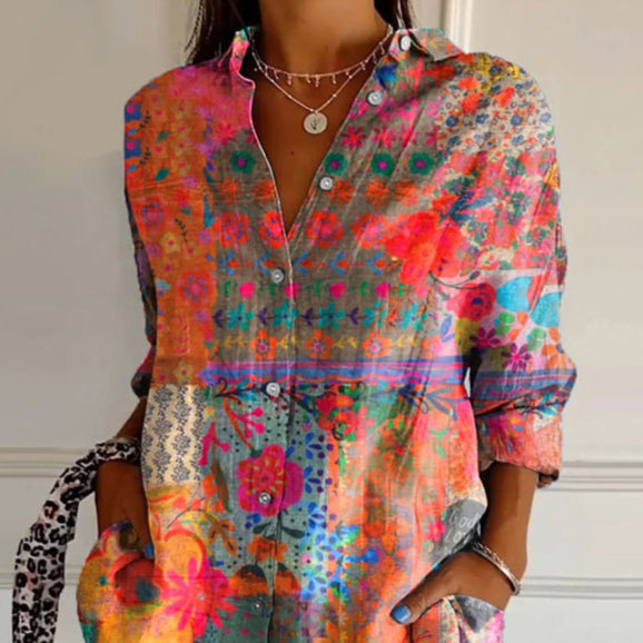 Floral abstracts blouse for women | Raya -2