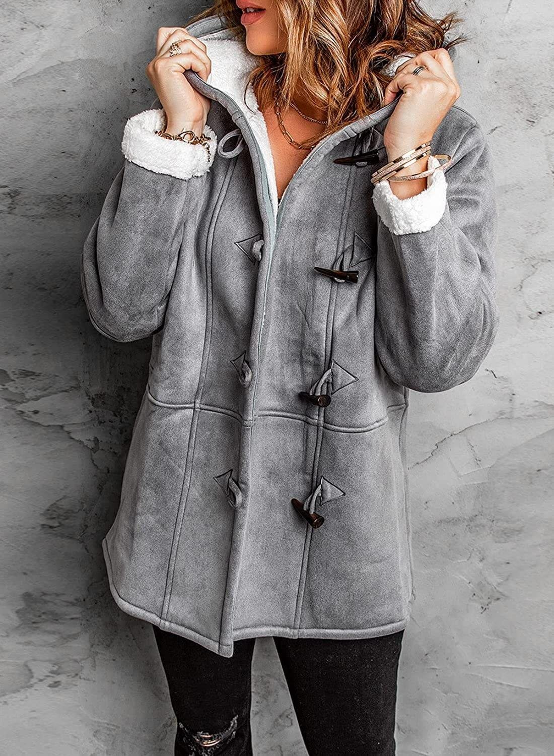 Elegant hooded coat for women -4