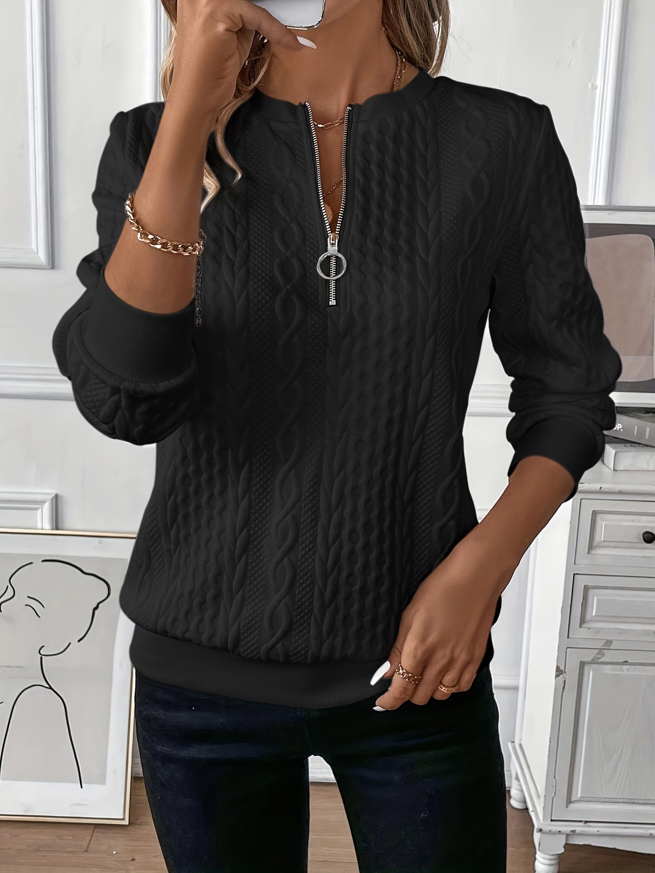 Zip elegant sweater for women | Neora -3