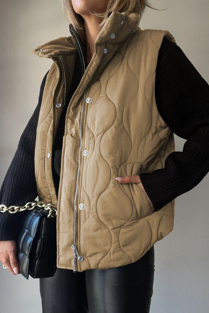 Quilted winter coat lightweight sleeveless vest for women | Krist -22