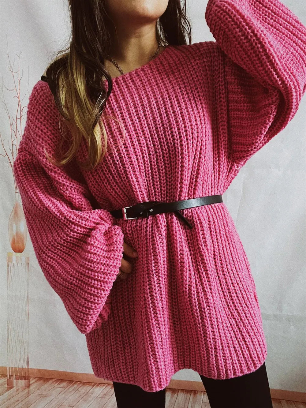 Knit sweatere oversized sweater for women -6