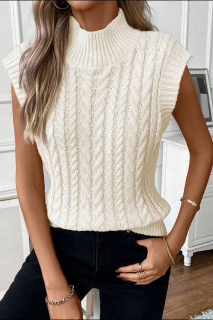 Sleeveless knit sweater autumn pullor top for women -4