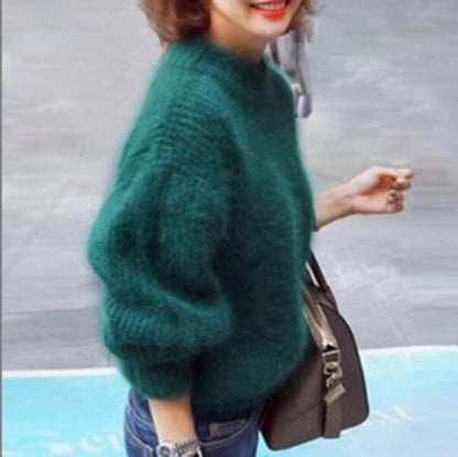 Fit knit wool sweater for women | Loose -7