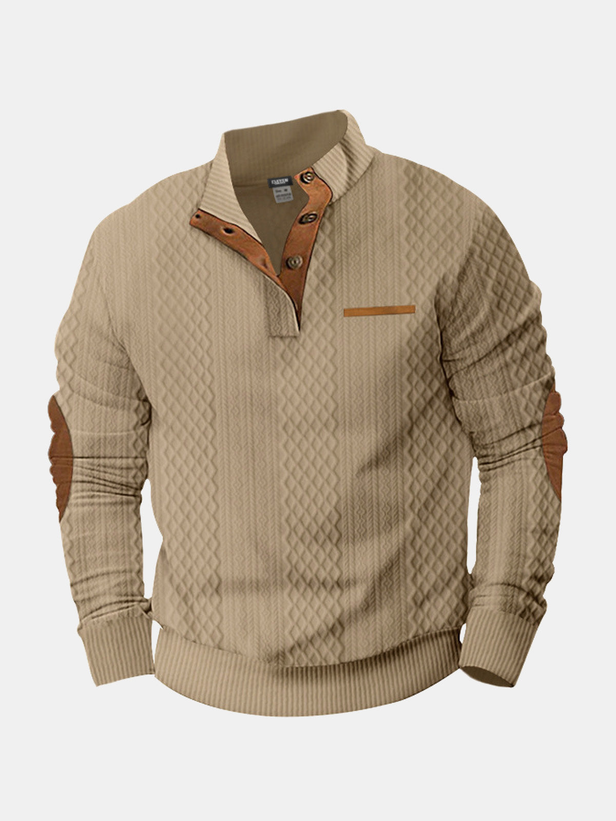 Knit cable-knit high collar structured sweater for men | Adrien -6