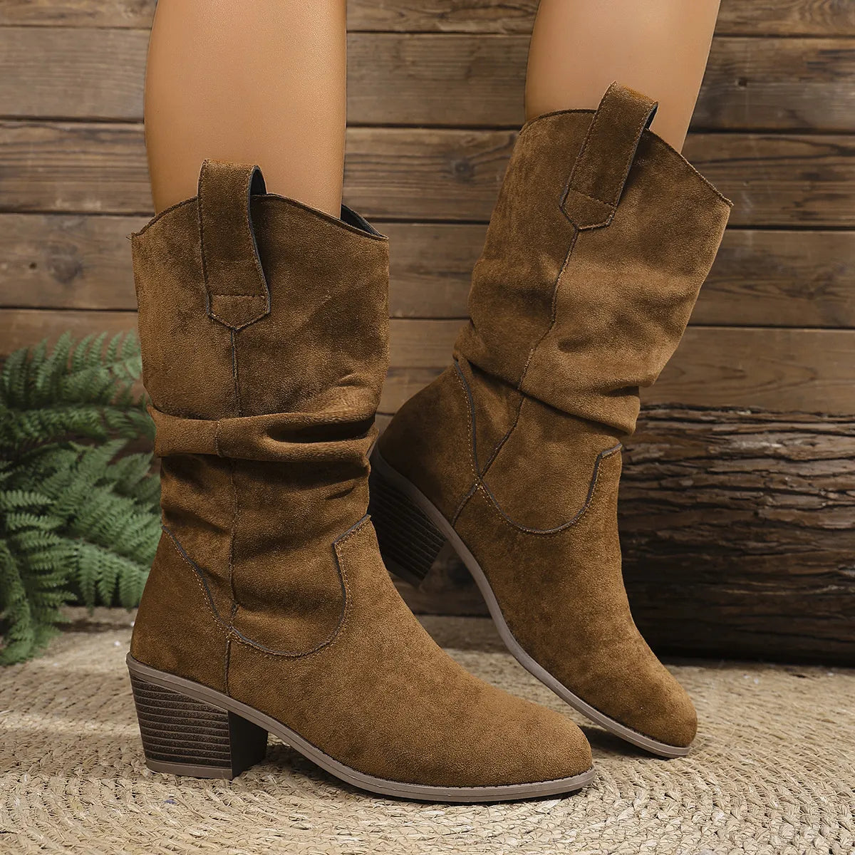 Cowboy heel medium boots for women | Richelle -3