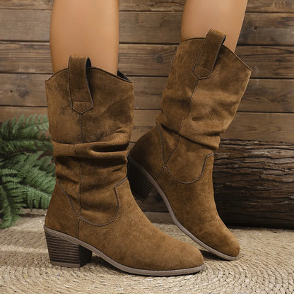 Cowboy heel medium boots for women | Richelle -3