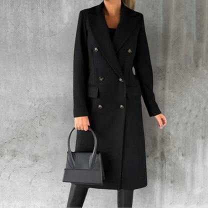 Long wool double boutonnage pending coat for women | Hailey -5