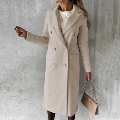 Long wool double boutonnage pending coat for women | Hailey -6
