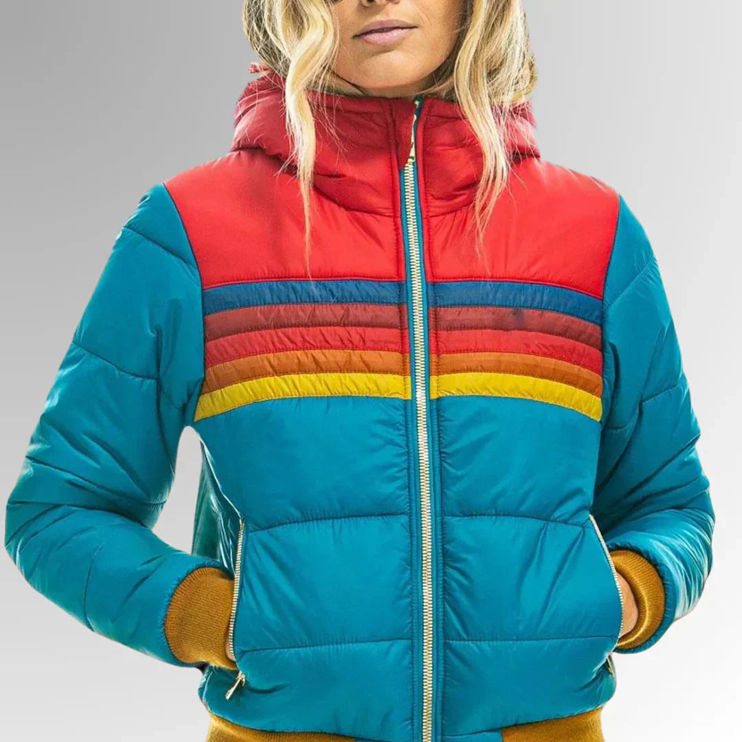 Quilted striped jacket for women | Retro chic -5