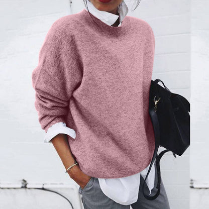 Classic round-neck sweater pullover for women | Mirella -1