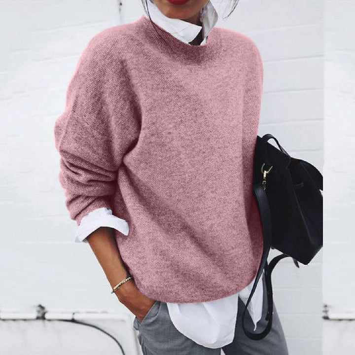 Classic round-neck sweater pullover for women | Mirella -3