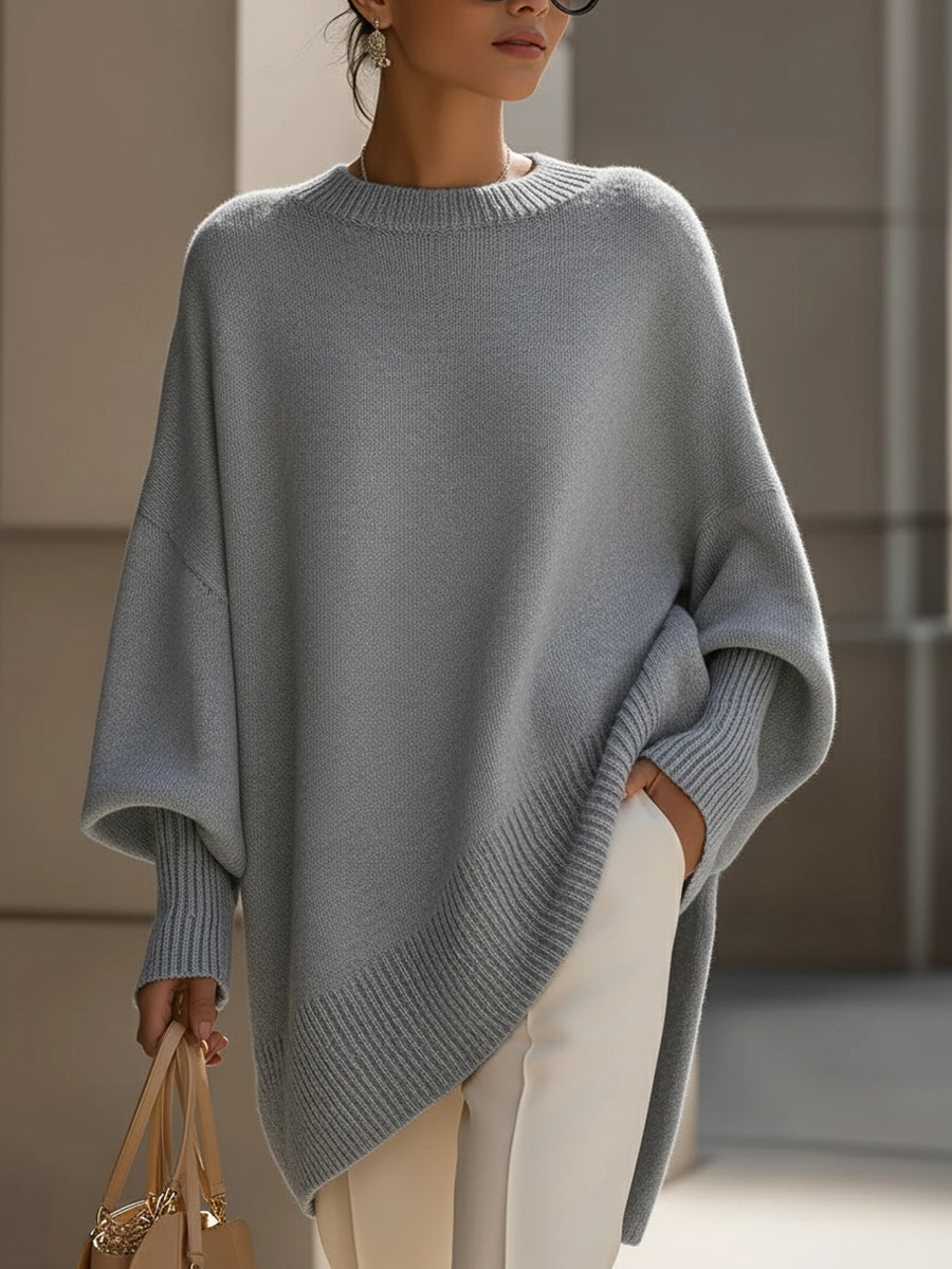 Elegant oversized flowing silhouette poncho for women | Madison -5