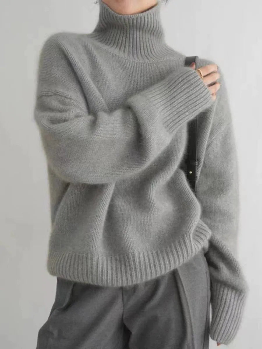 Relaxed sweater oversized fit turtleneck for women | Arden -8