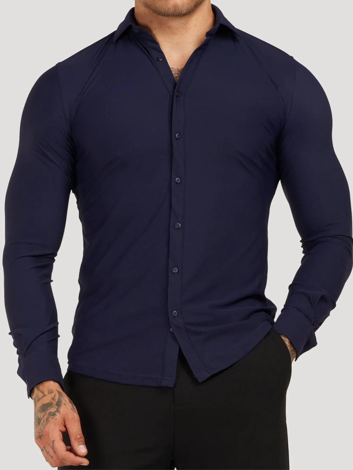 Fitted pleats shirt for men | Lorian -7