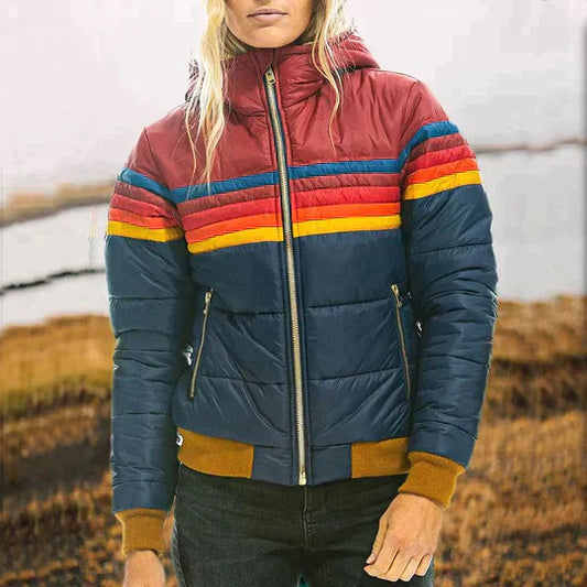 Retro hooded faux fur parka for women | Ramona -1