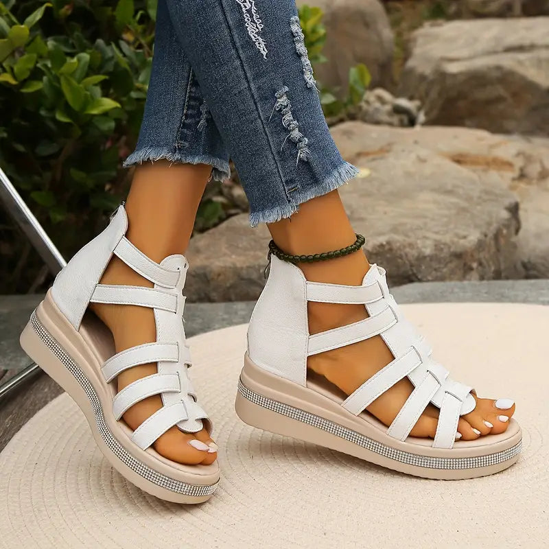 Elegant gladiator platform sandals for women | Calira -4