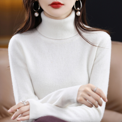 Soft knit sweater classic fit turtleneck for women | Elara -11