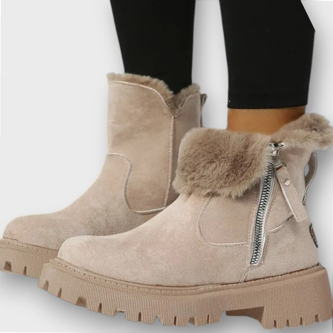 Cozy winter ankle lug sole boots for women | Arden -1