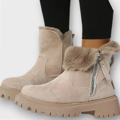 Cozy winter ankle lug sole boots for women | Arden -1