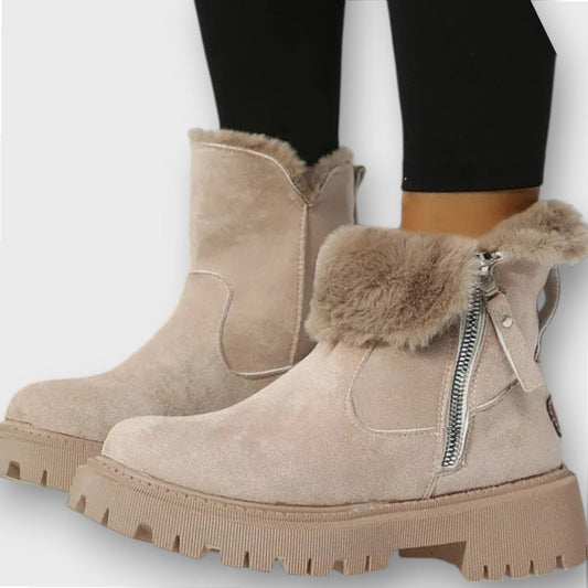 Cozy winter ankle lug sole boots for women | Arden -1