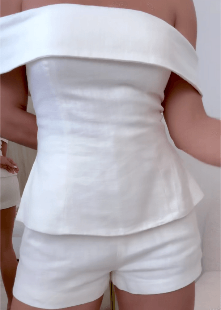 Women’s cropped button two-piece suit suit for women | Marlowe -2