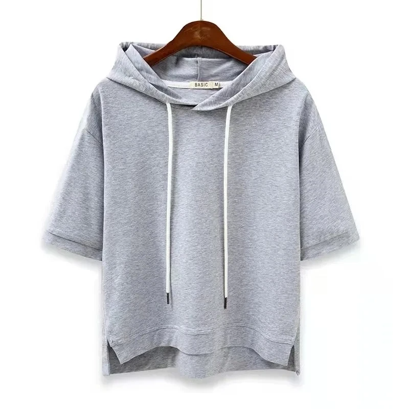 Men’s short-sleeve boxy fit hoodie for women | Arlo -4