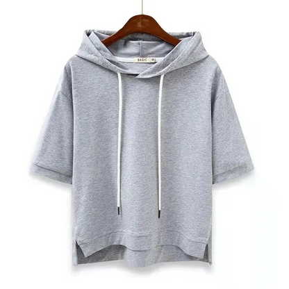 Men’s short-sleeve boxy fit hoodie for women | Arlo -4