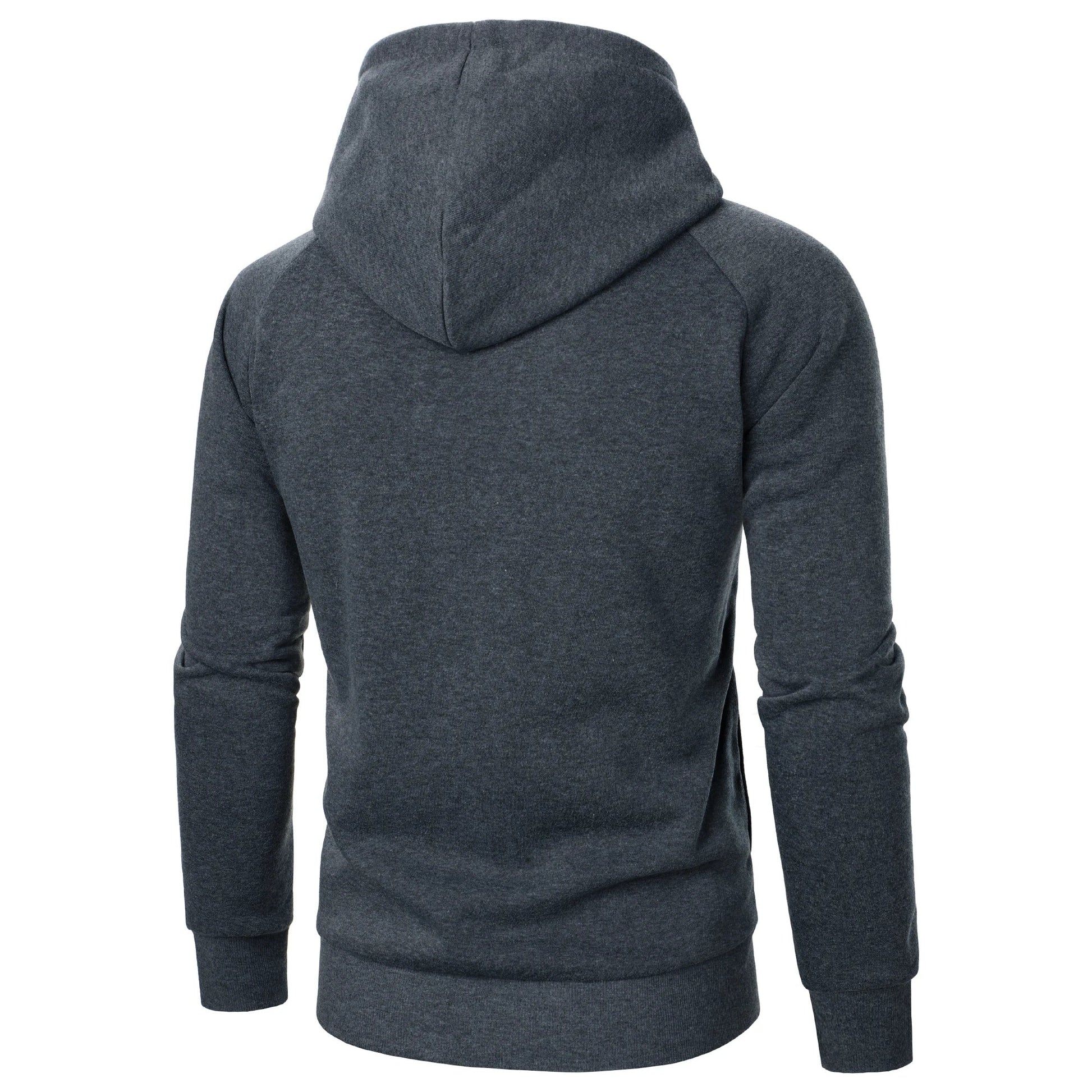 Asymmetric zip sculpted crossover hood hoodie for men | Kaelen -4