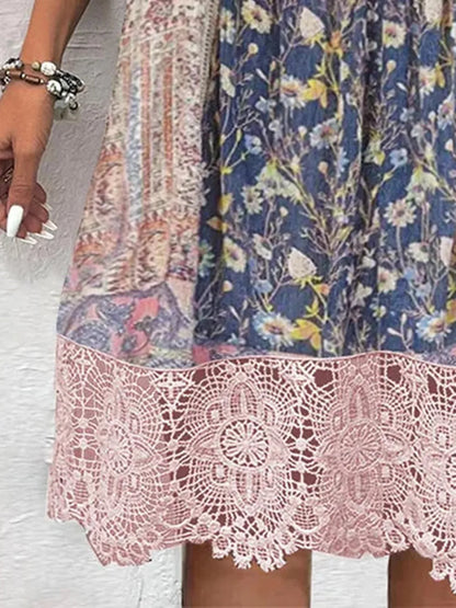 Maxi boho long sleeves details dress for women -3