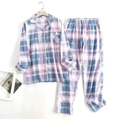 Pyjamas checked cotton set for women | Ovelia -9