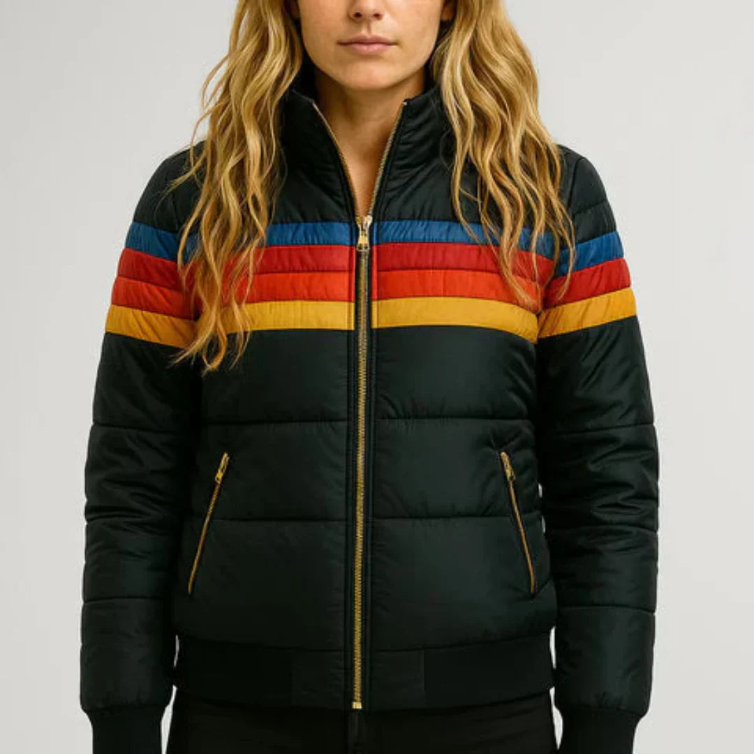 Quilted striped jacket for women | Retro chic -1