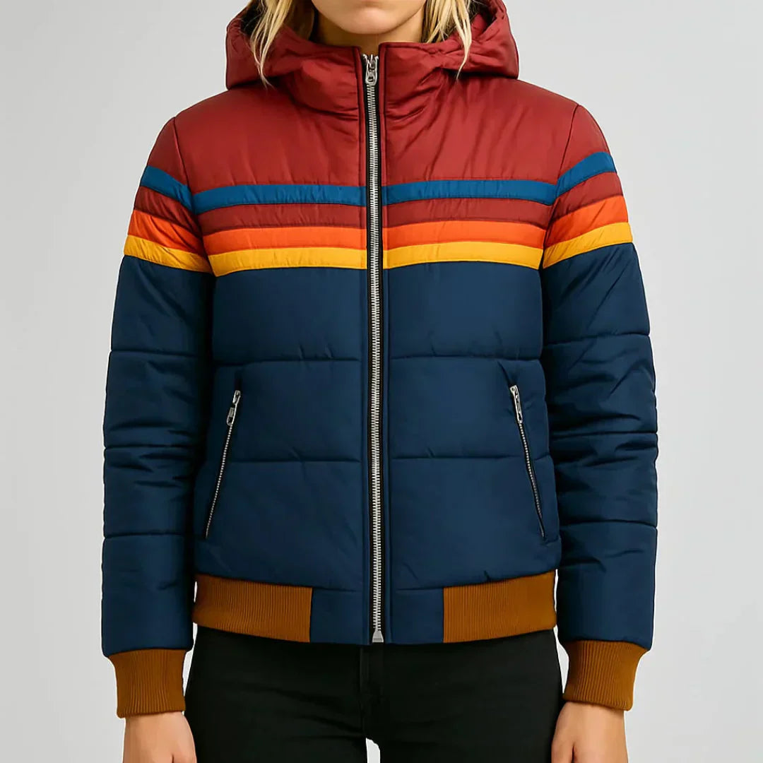 Quilted striped jacket for women | Retro chic -3