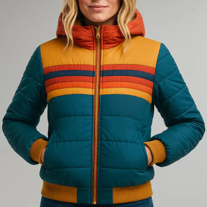 Quilted striped jacket for women | Retro chic -2