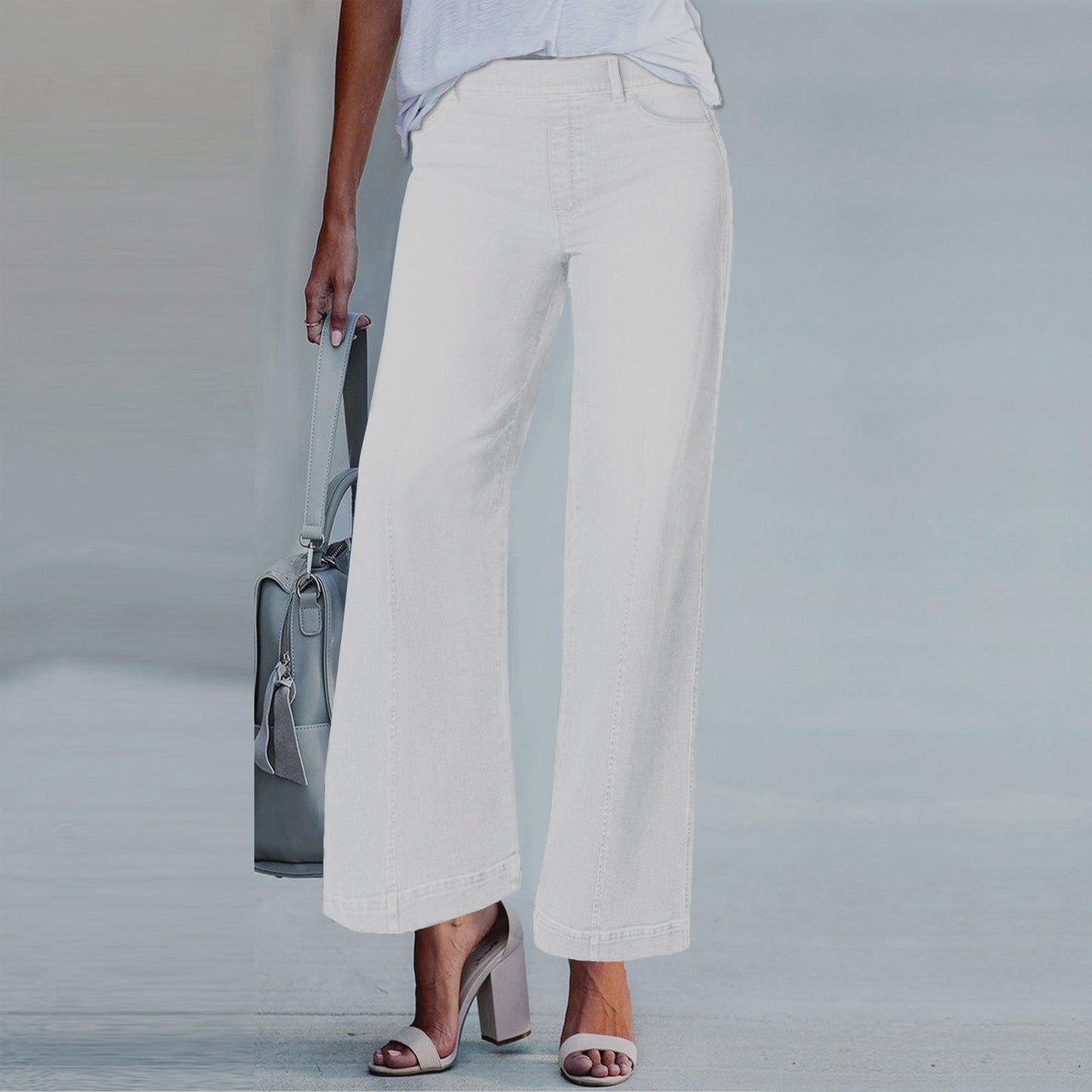 Retro leg wide jeans for women | Aubrey -2