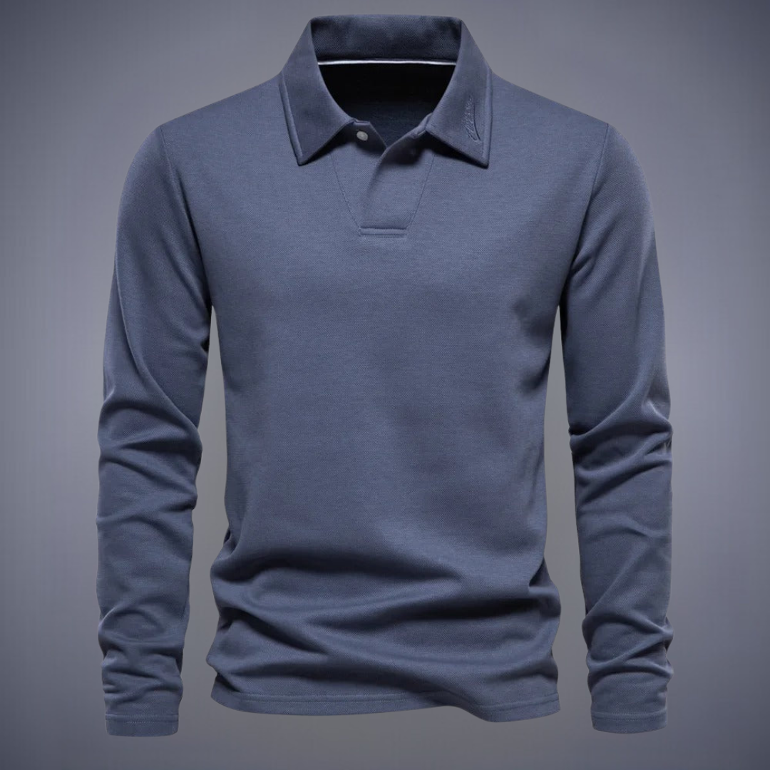 Classic long-sleeve polo for men | Julien -1
