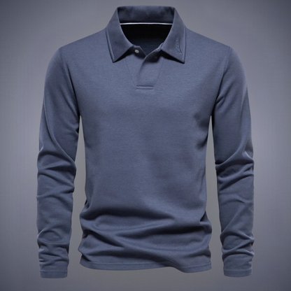 Classic long-sleeve polo for men | Julien -1