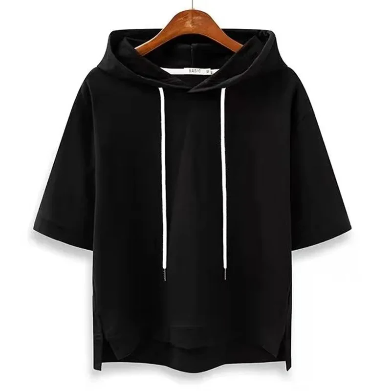 Men’s short-sleeve boxy fit hoodie for women | Arlo -3