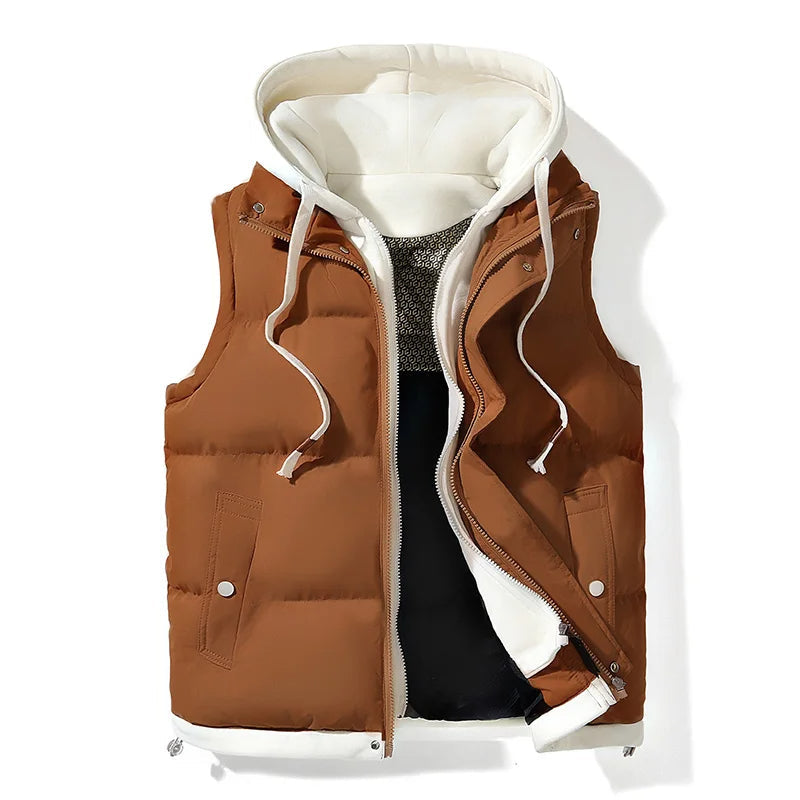 Soft shell hooded puffer everyday gilet for men | Arlo -1