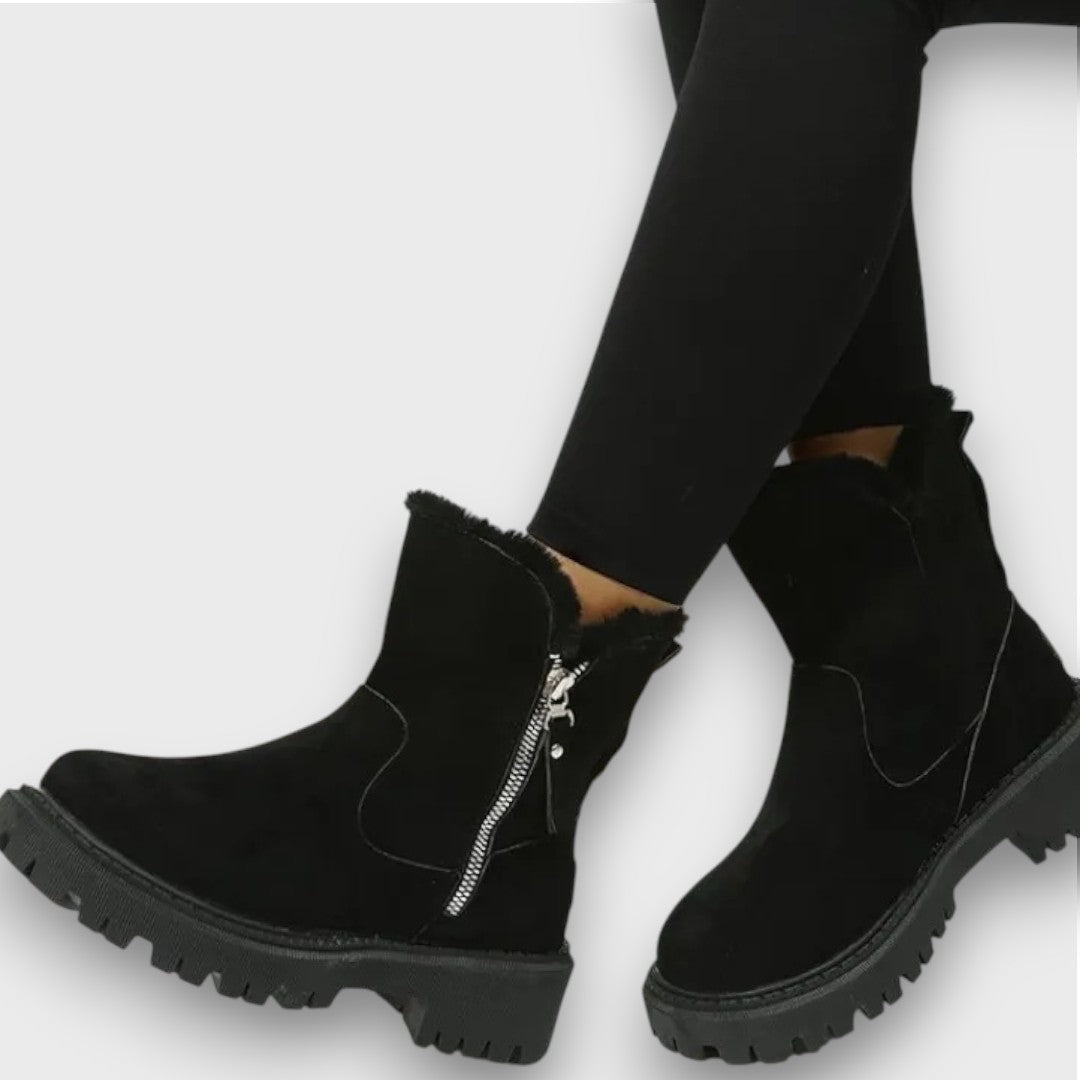 Cozy winter ankle lug sole boots for women | Arden -4