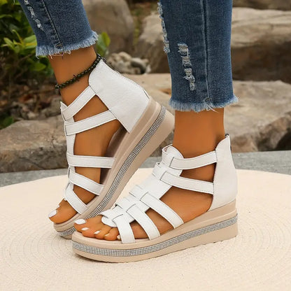Elegant gladiator platform sandals for women | Calira -5