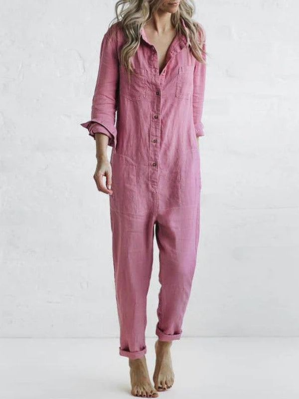 Casual long-sleeve jumpsuit for women | Sindy -4