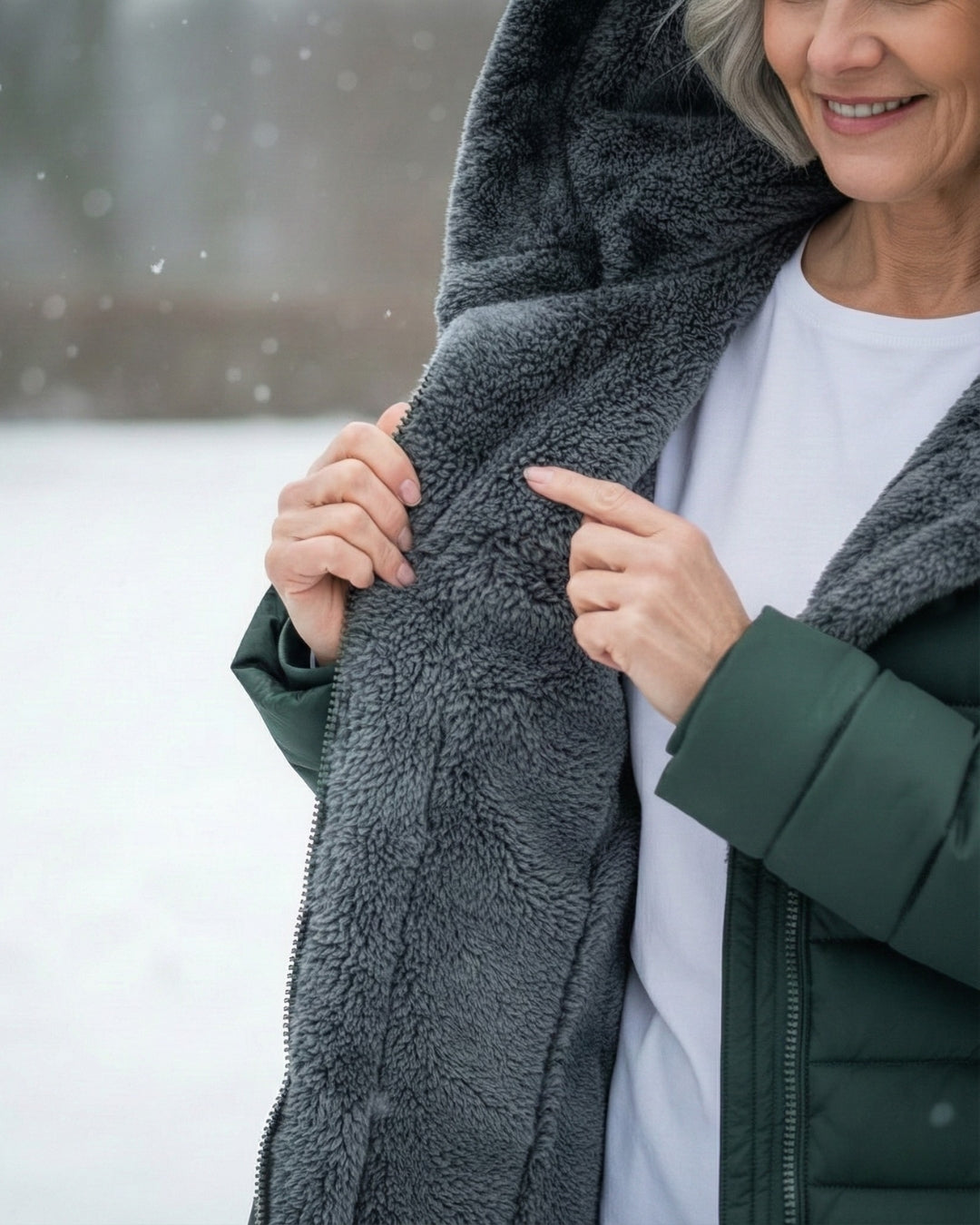 Quilted hooded cut flattering coat for women | Marielle -4
